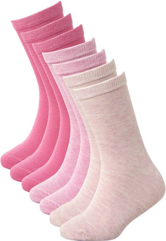 Anytime sokken set van 7 roze Katoen Melée 23-26