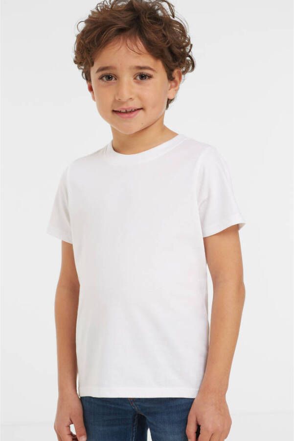 Anytime T-shirt wit Jongens Katoen Ronde hals Melée 110 116 - Foto 1