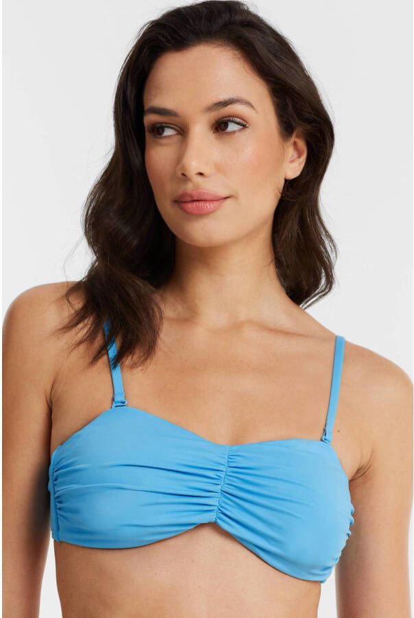 Anytime voorgevormde strapless bandeau bikinitop blauw