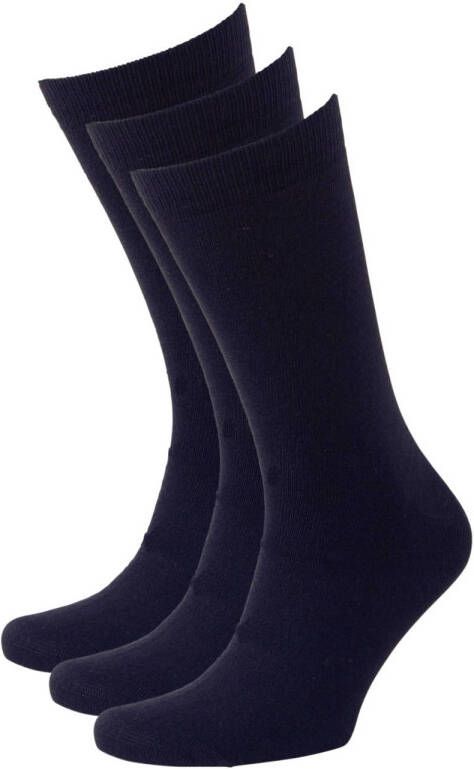 Anytime wollen sokken set van 3 donkerblauw
