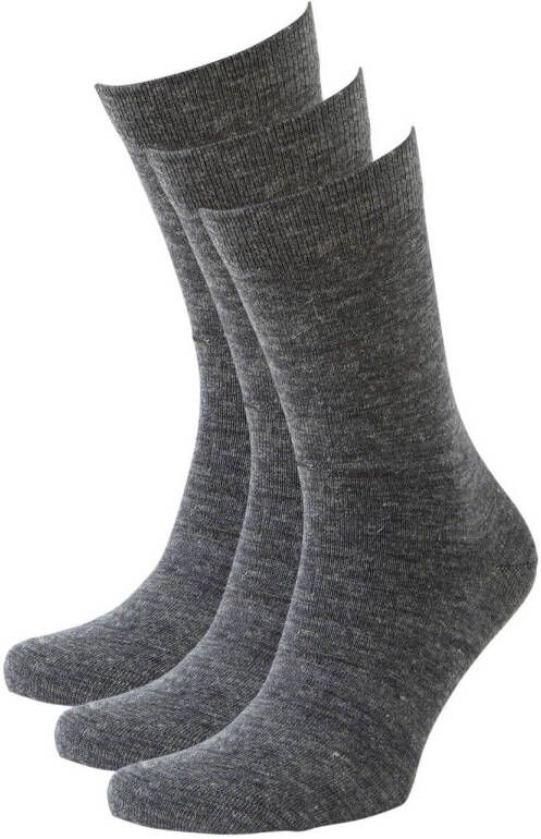 Anytime wollen sokken set van 3 grijs