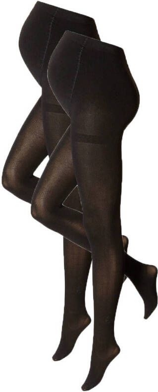 Anytime zwangerschapspanty 80 denier set van 2 zwart Dames Polyamide 36 38