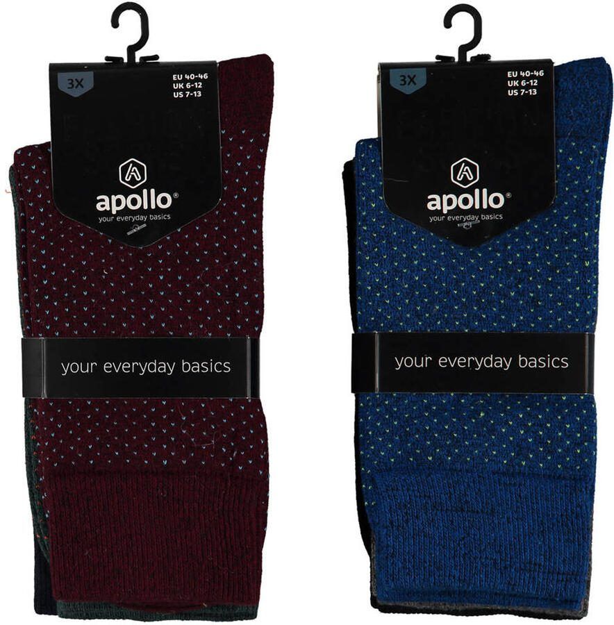Apollo sokken met stippen zwart (set van 6) - Foto 2