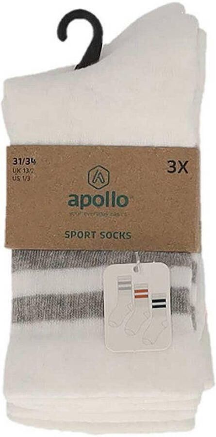 Apollo Sokken Unisex Multi wit zwart 6-Pack - Foto 3