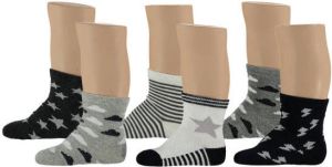 Apollo baby sokken set van 6 zwart wit grijs