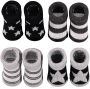 Apollo new born sokken set van 4 in een geschenkset zwart wit grijs Katoen 0-3 mnd - Thumbnail 1