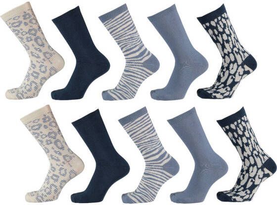 Apollo sokken met all-over print set van 10 blauw