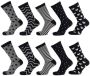 Apollo sokken met all-over print set van 10 donkerblauw - Thumbnail 1