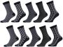 Apollo sokken met all-over print set van 10 donkerblauw - Thumbnail 1