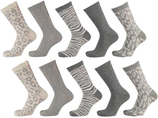 Apollo sokken met all-over print- set van 10 grijs