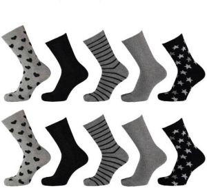 Apollo sokken met all-over print set van 10 grijs