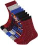 Apollo sokken met all-over print set van 10 rood Katoen Mixprint 23-26 - Thumbnail 1