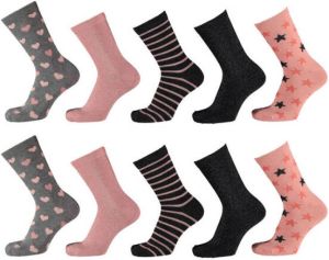 Apollo sokken met all-over print set van 10 roze