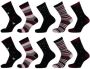 Apollo sokken met all-over-print set van 10 zwart rood Katoen 23-26 - Thumbnail 1