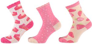 Apollo sokken met all-over-print set van 3 roze