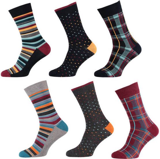 Apollo sokken met all-over print set van 6 multi