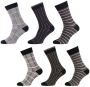 Apollo sokken met all-over print set van 6 zwart - Thumbnail 1