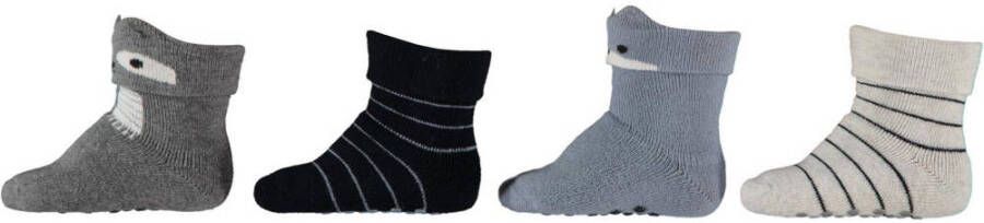 Apollo sokken met print set van 4 blauw
