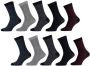Apollo sokken met strepen set van 10 donkerblauw - Thumbnail 1