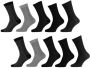 Apollo sokken met strepen set van 10 zwart - Thumbnail 1