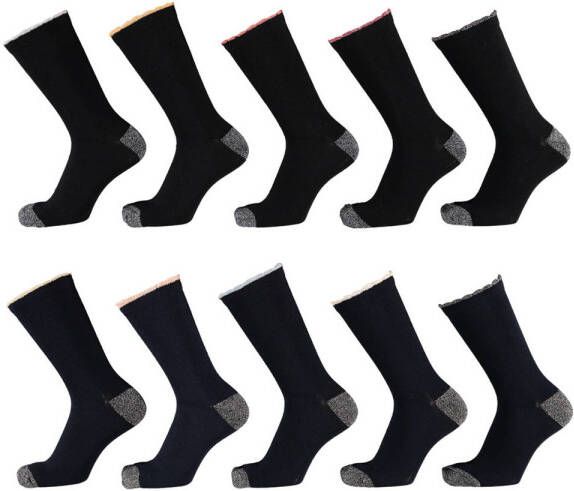 Apollo sokken set van 10 zwart donkerblauw