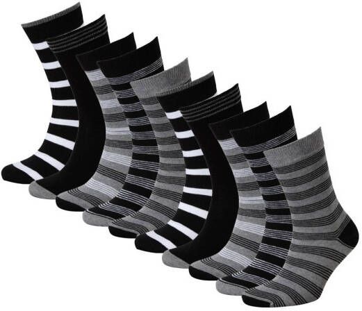 Apollo sokken set van 10 zwart grijs