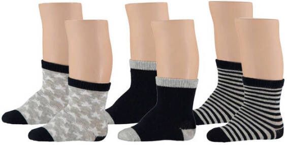 Apollo sokken set van 6 grijs blauw
