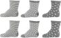 Apollo sokken set van 6 grijs wit Multi Meisjes Stretchkatoen All over print 74-86 - Thumbnail 1