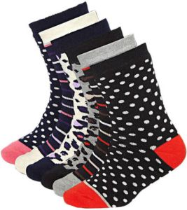 Apollo sokken set van 6 roze rood