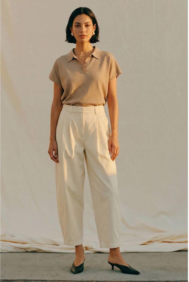 AWARE barrel broek ecru