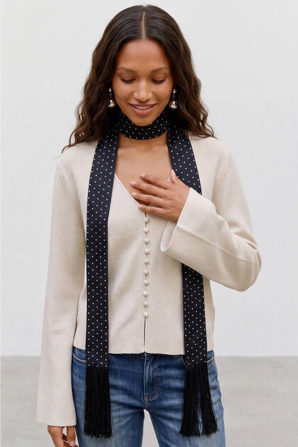 AWARE gebreid vest beige - Foto 3
