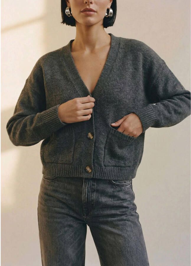 Aware Vest Noos Gemma Cardigan Dark Grey Melange - Foto 2