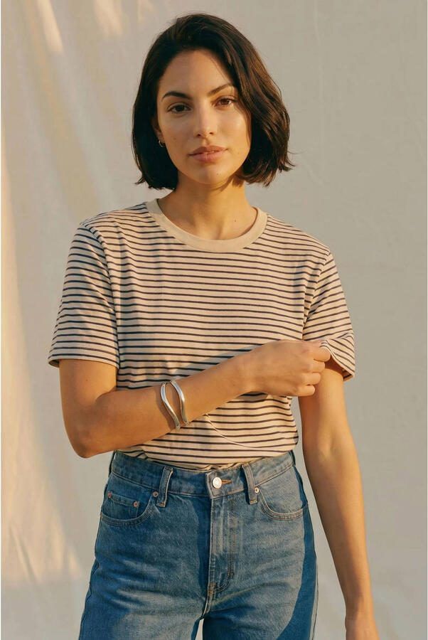 AWARE gestreept T-shirt beige