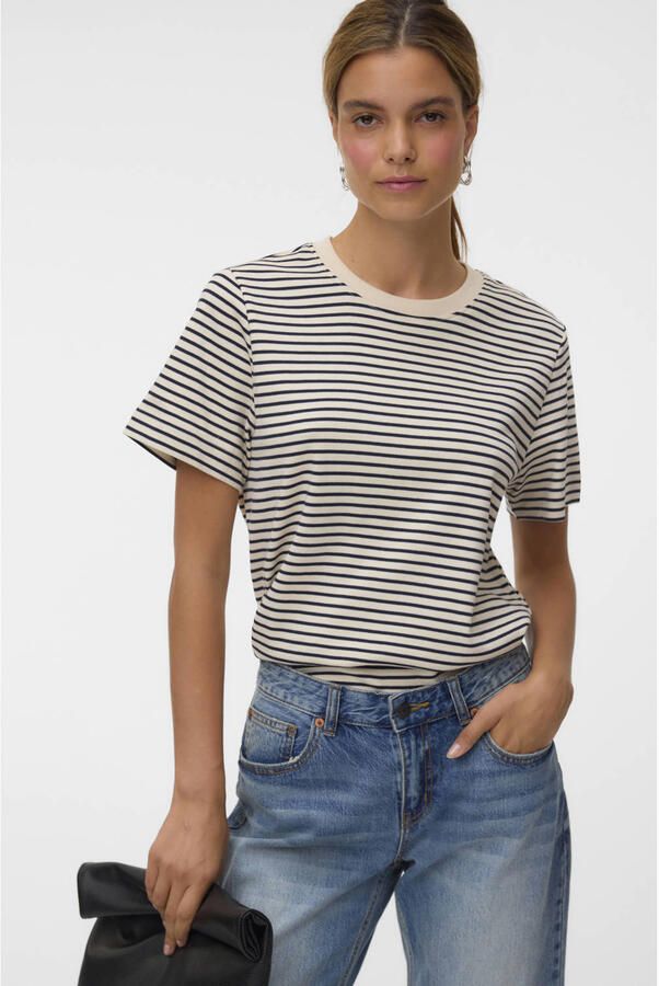 AWARE gestreept T-shirt beige - Foto 3