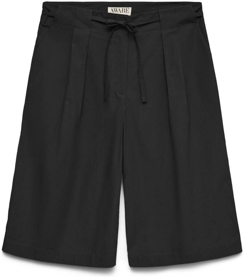 AWARE high waist wide leg casual short met plooien zwart