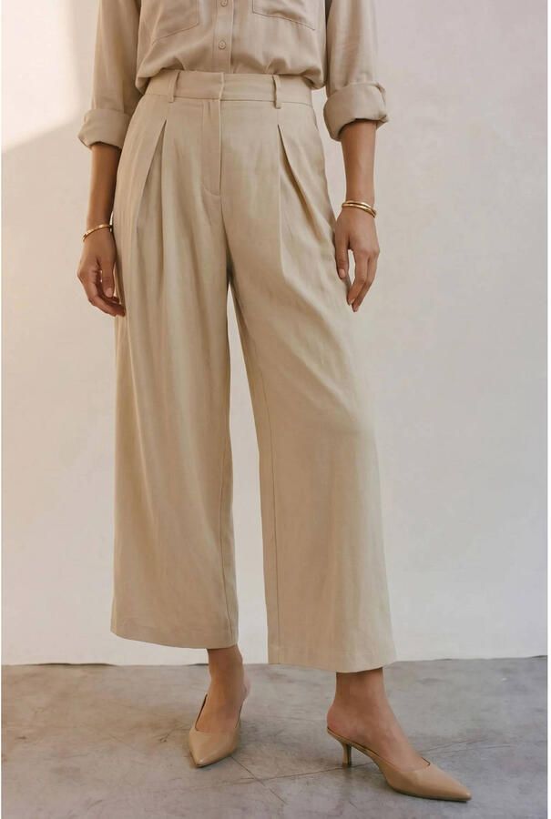AWARE straight high waist pantalon ecru - Foto 2