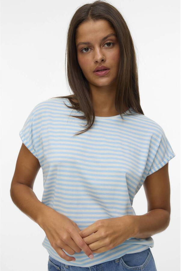Vero Moda Regular fit T-shirt van een mix van lyocell en elastaan model 'AVA' - Foto 3