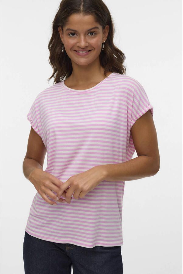 Vero Moda Regular fit T-shirt van een mix van lyocell en elastaan model 'AVA' - Foto 2