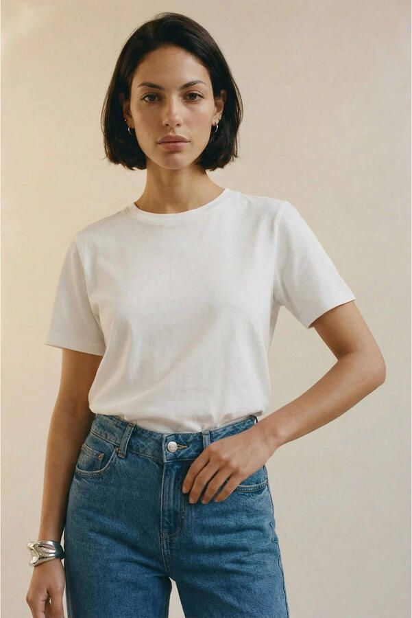 Vero Moda Awnaima O-Neck T-Shirt Snow White Heren - Foto 3