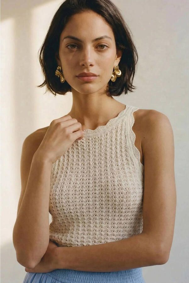 Vero Moda Gebreide top VMPANAMA SL KNIT TOP VMA NOOS