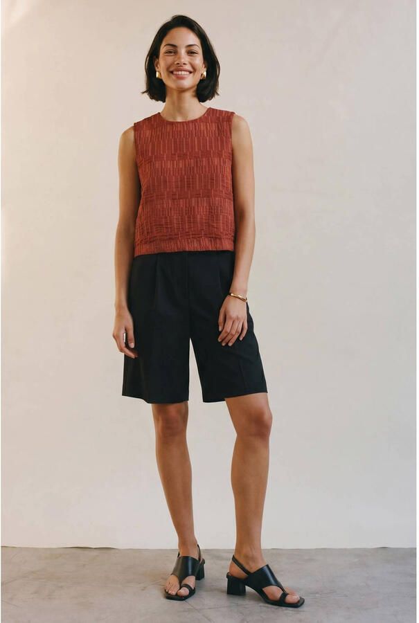 AWARE top met all over print roodbruin - Foto 2