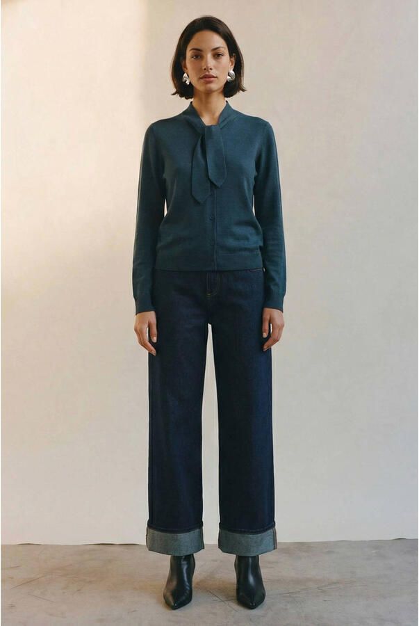 AWARE vest donkerblauw gebreid - Foto 2