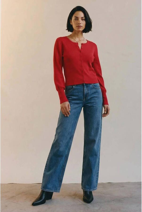 AWARE vest gebreid rood - Foto 2