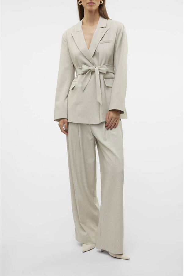 AWARE wide leg high waist broek beige