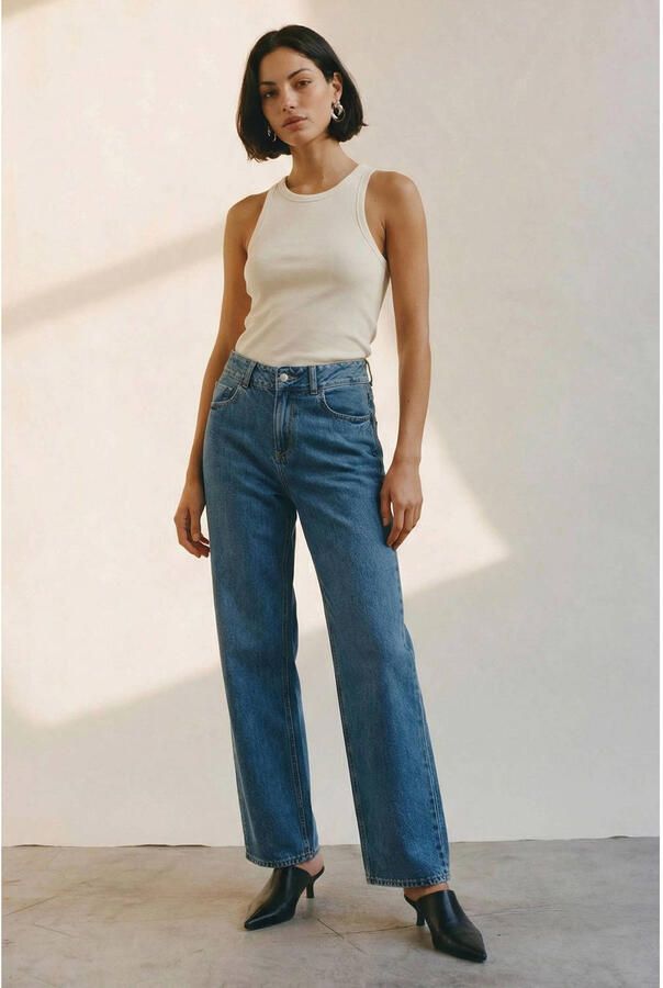 AWARE wide leg jeans medium blue denim