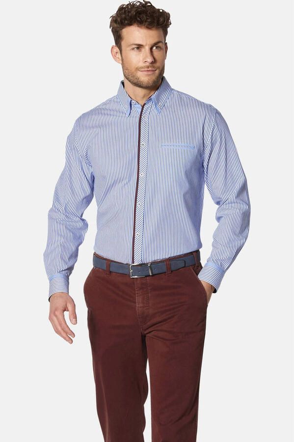Babista regular fit gestreept overhemd Plus Size blauw