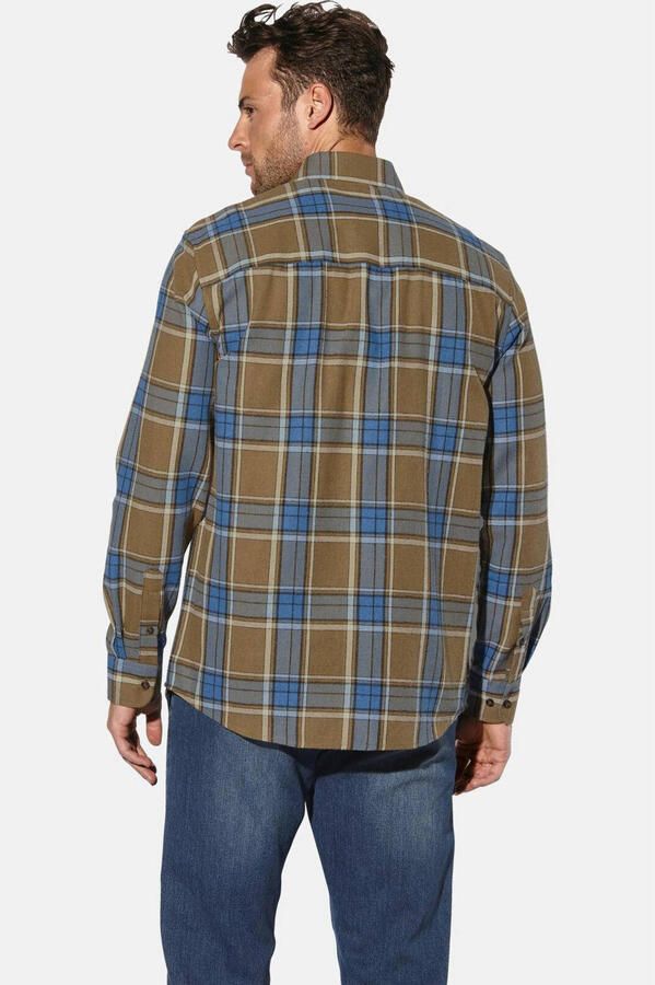 Babista flanel geruite overhemd +FIT Collectie Plus Size koningsblauw - Foto 2