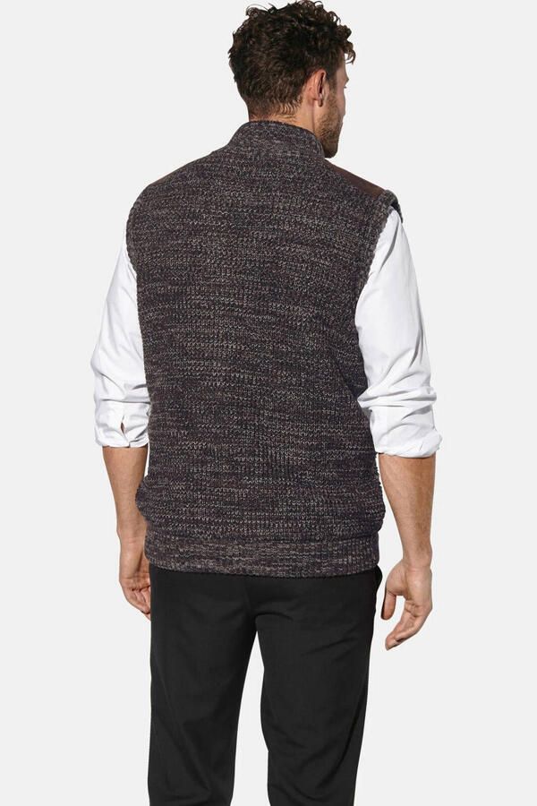 Babista gebreid gemêleerd vest Plus Size met wol donkerbruin - Foto 2