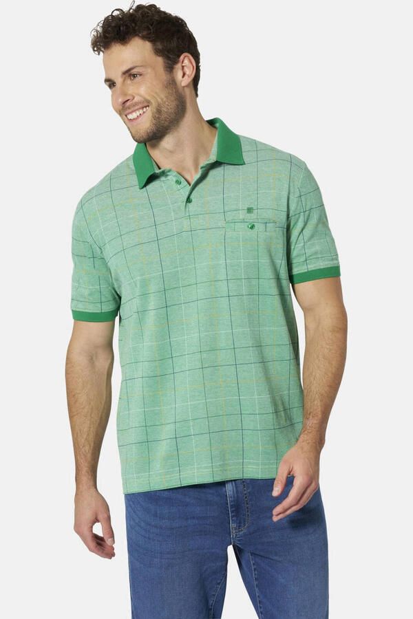 Babista geruite polo Plus Size groen
