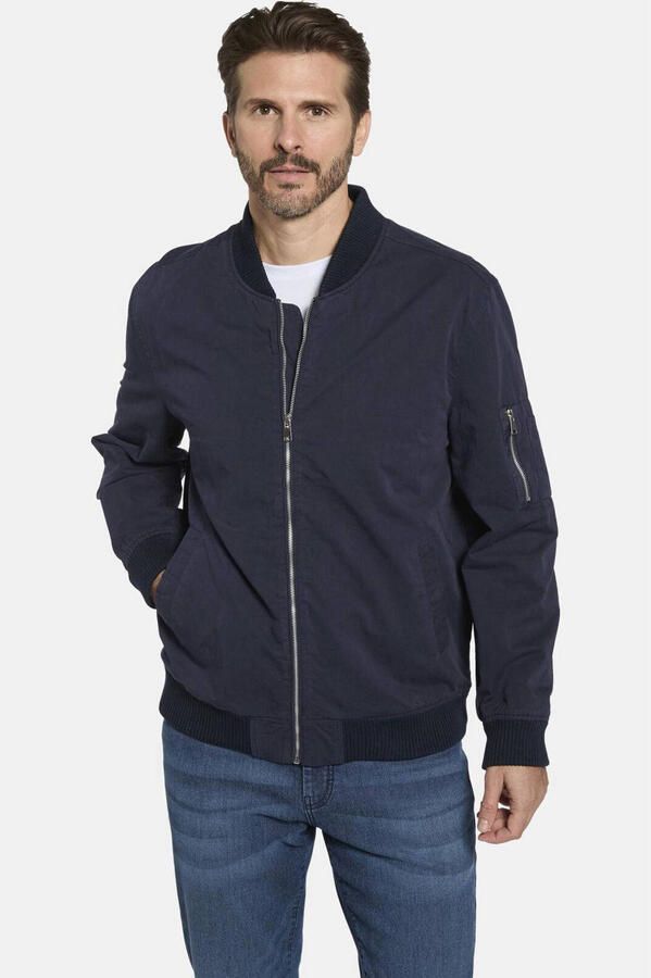 Babista katoenen bomberjack Plus Size donkerblauw